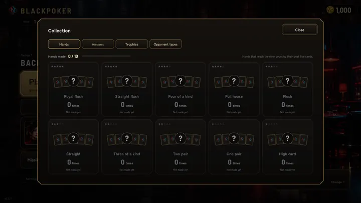The collection screen