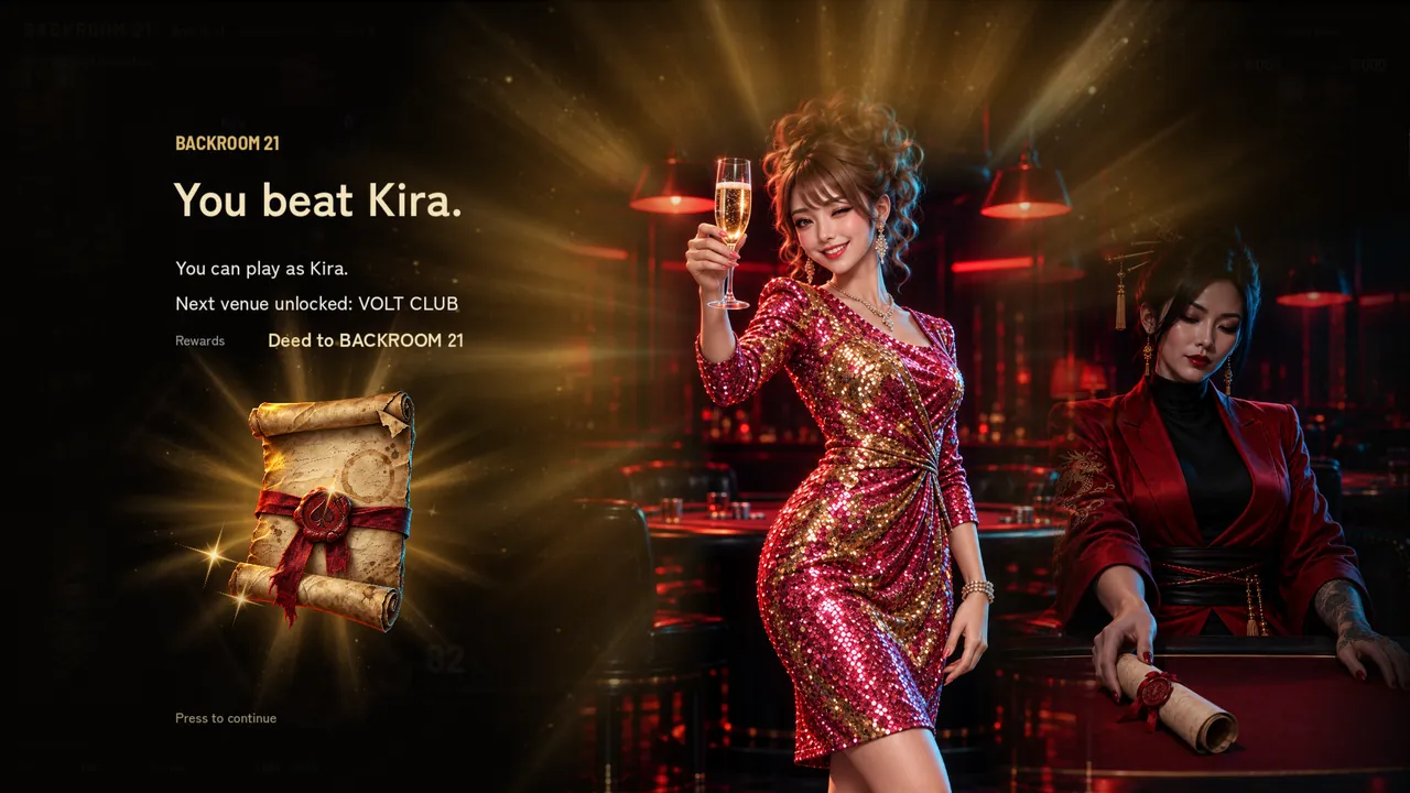 The screen after beating Kira in Story mode