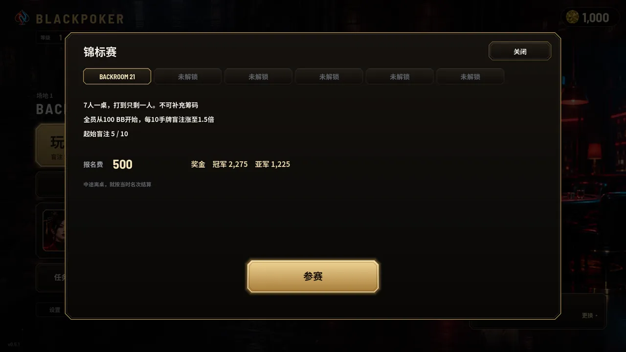 锦标赛的说明画面