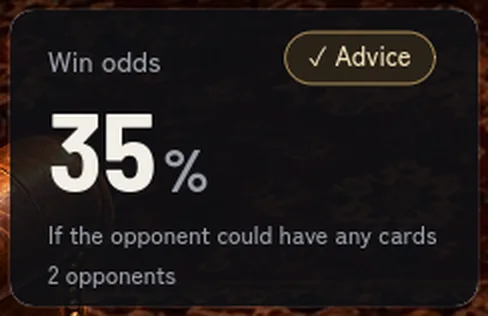 Win odds display