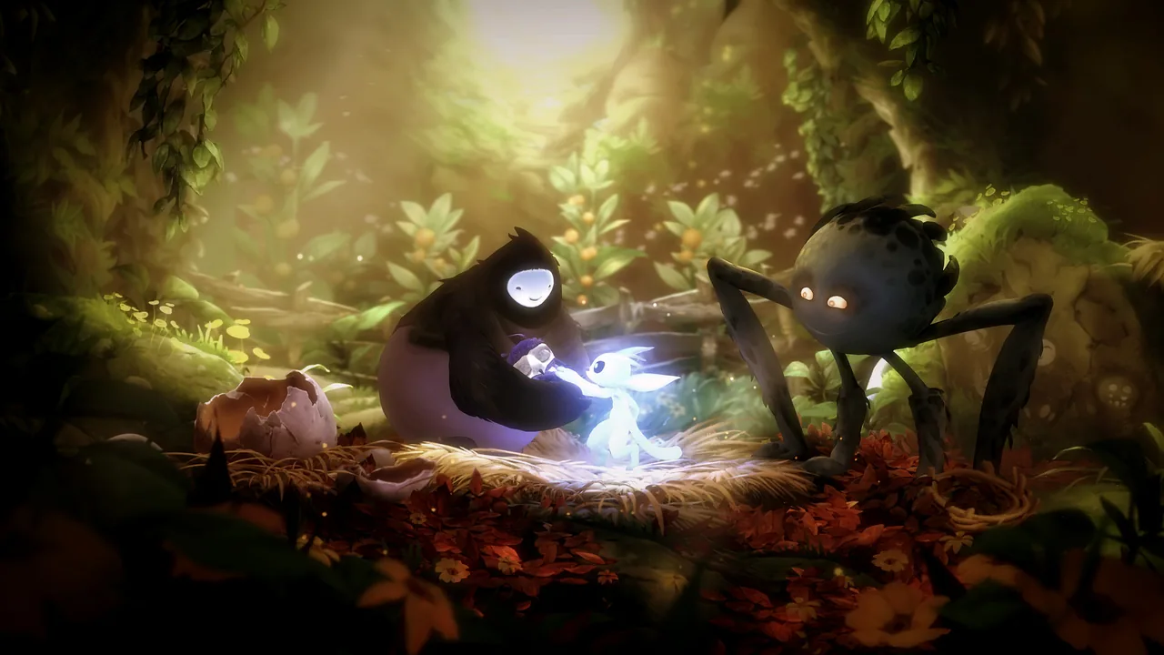 Forest creatures gathered around a nest (Ori and the Will of the Wisps, via Steam)
