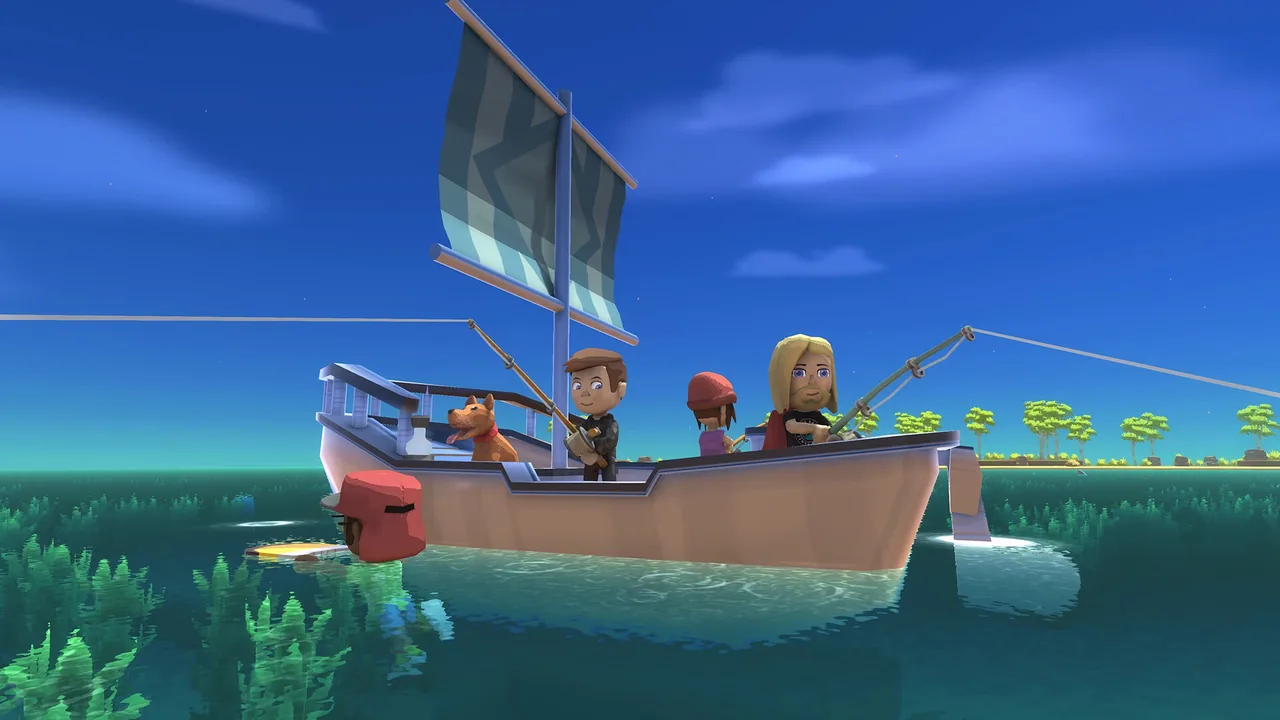 People fishing from a sailboat (Dinkum, via Steam)