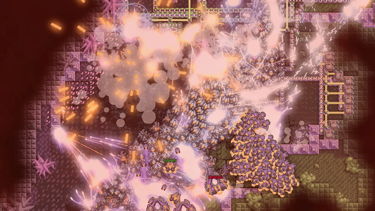 Explosions and units crowding the front (Mindustry, via Steam)
