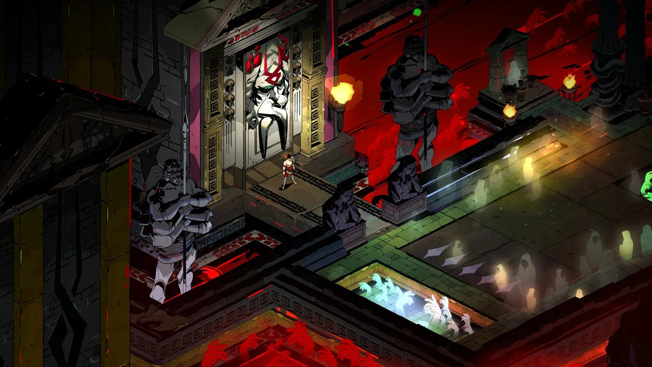 Zagreus before a towering door (Hades, via Steam)