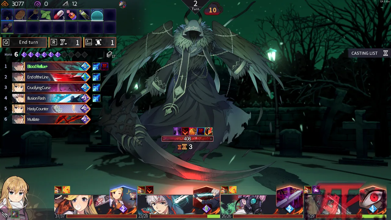 Combat against a winged enemy (Chrono Ark, via Steam)