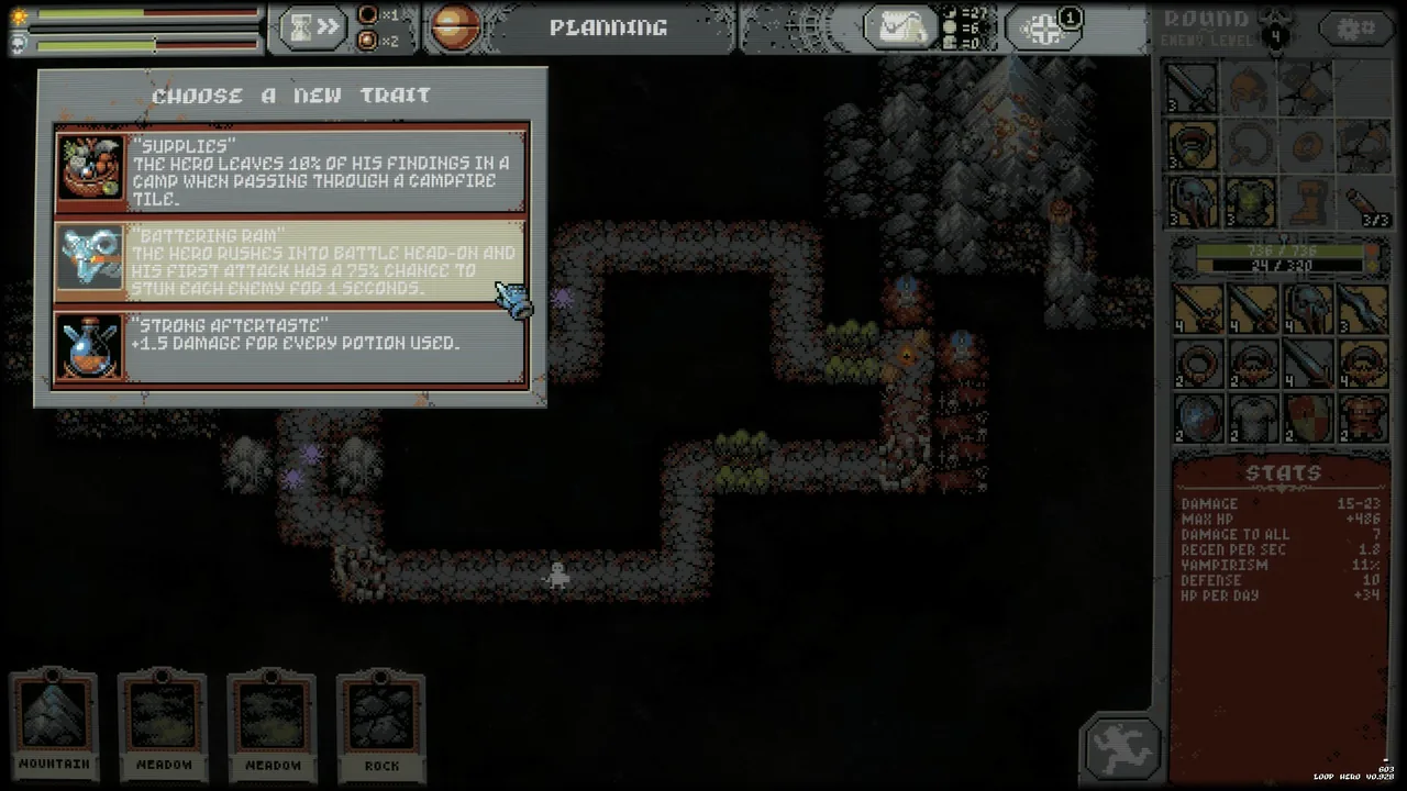 Choosing a trait (Loop Hero, via Steam)