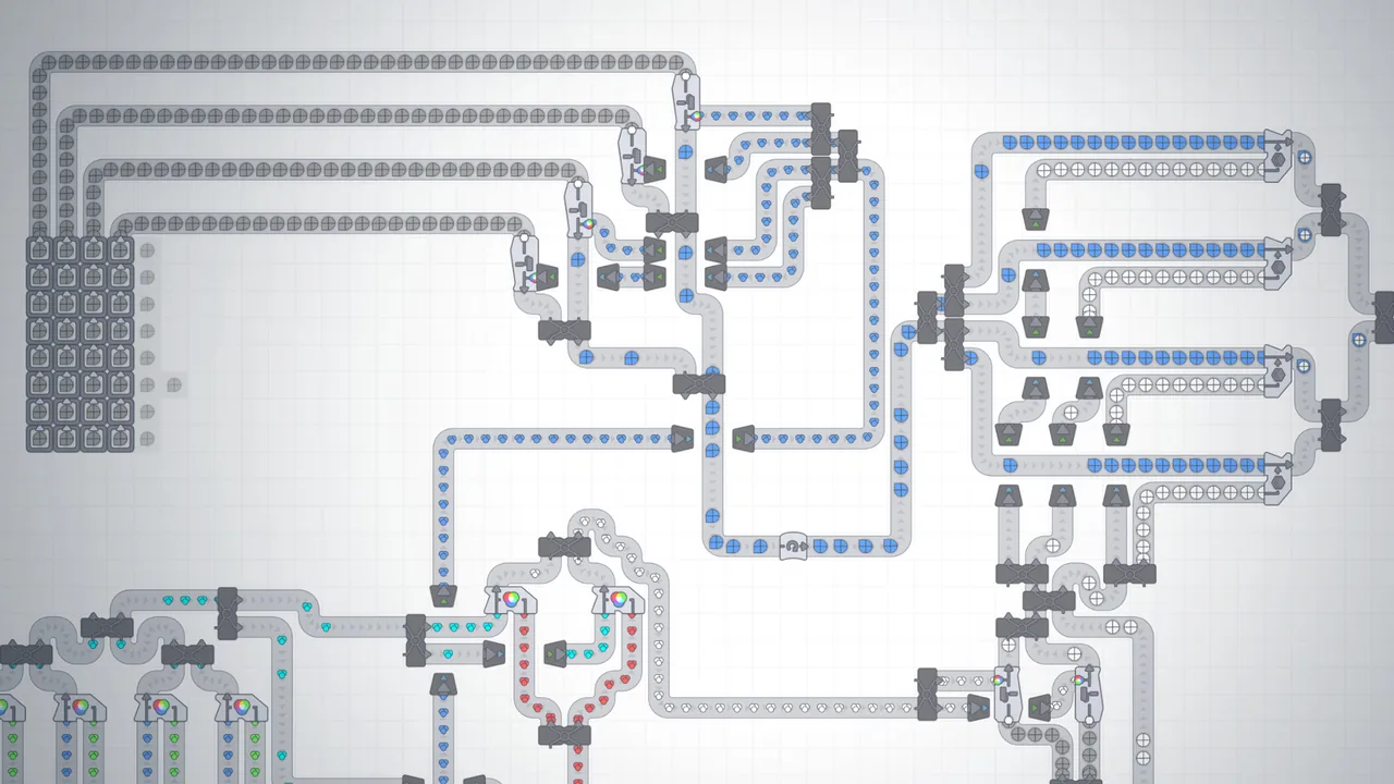 Moving shapes, belts, and machines (shapez, via Steam)