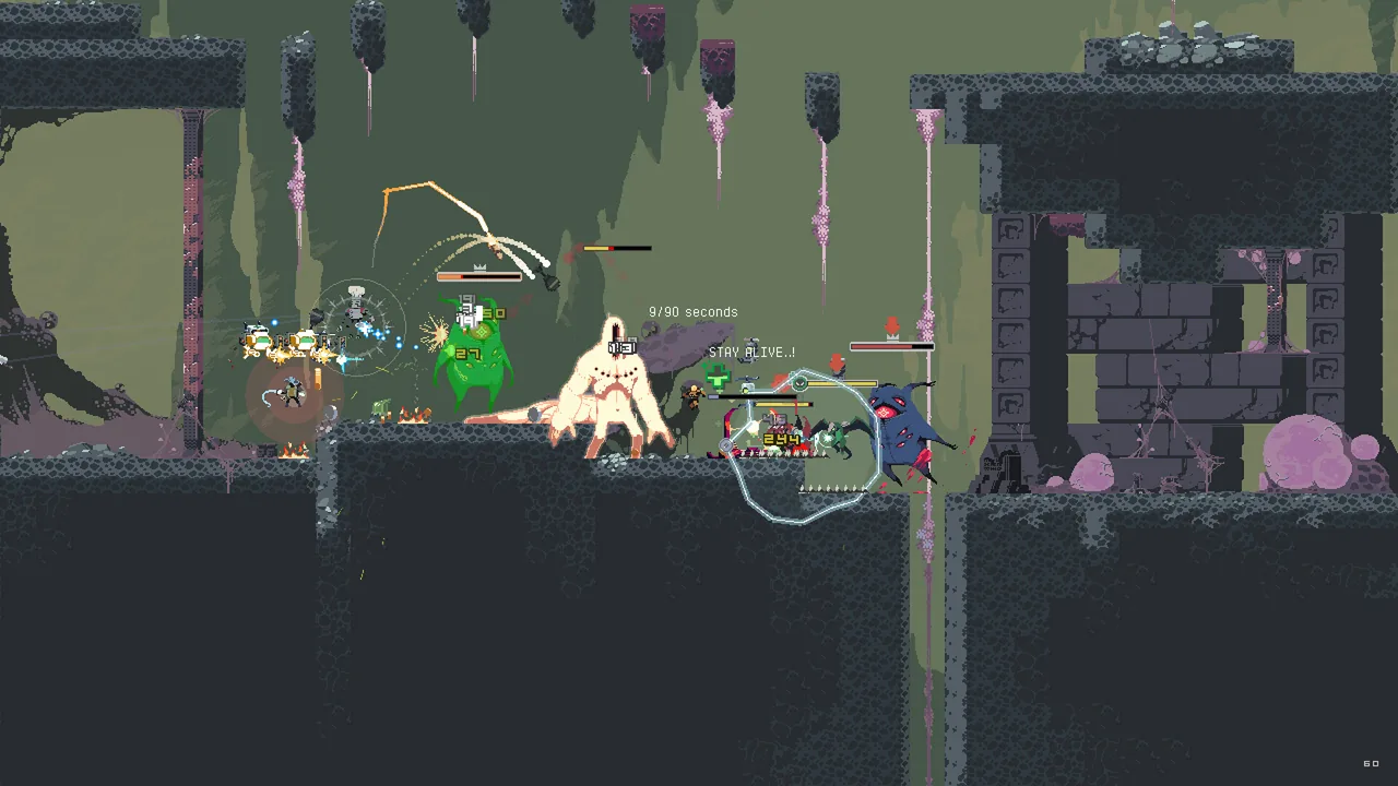 『Risk of Rain Returns』のゲーム画面