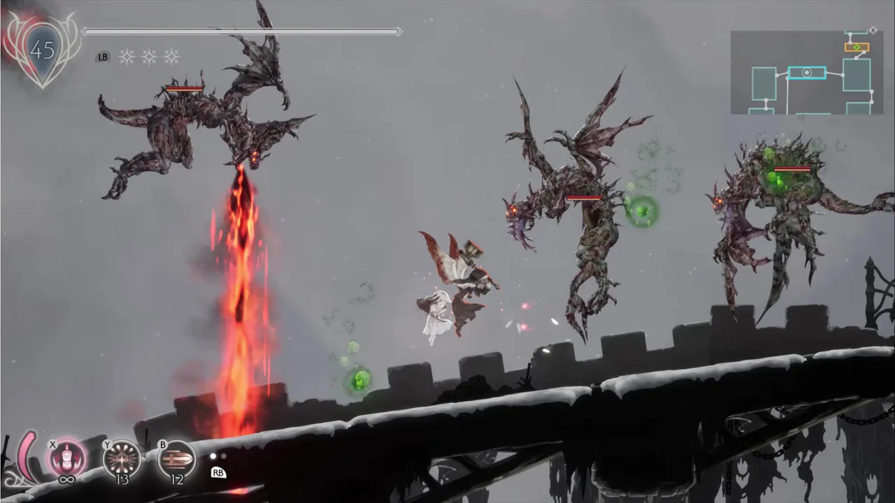 A path crowded with flying enemies (ENDER LILIES: Quietus of the Knights, via Steam)