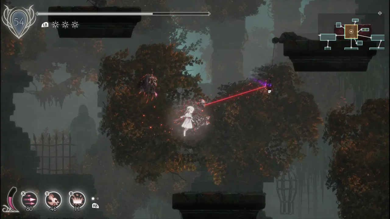 Lily fighting an enemy in midair (ENDER LILIES: Quietus of the Knights, via Steam)