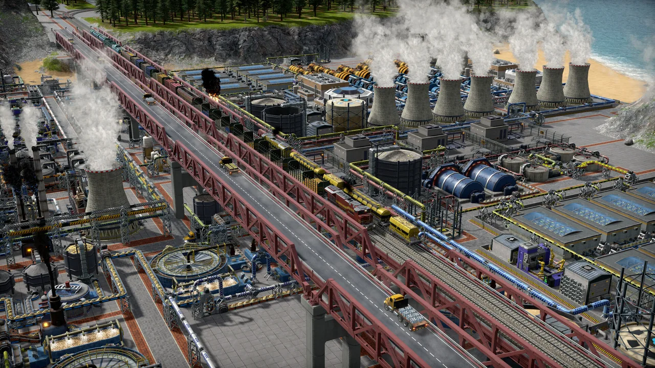 A factory filled with pipes (Captain of Industry, via Steam)