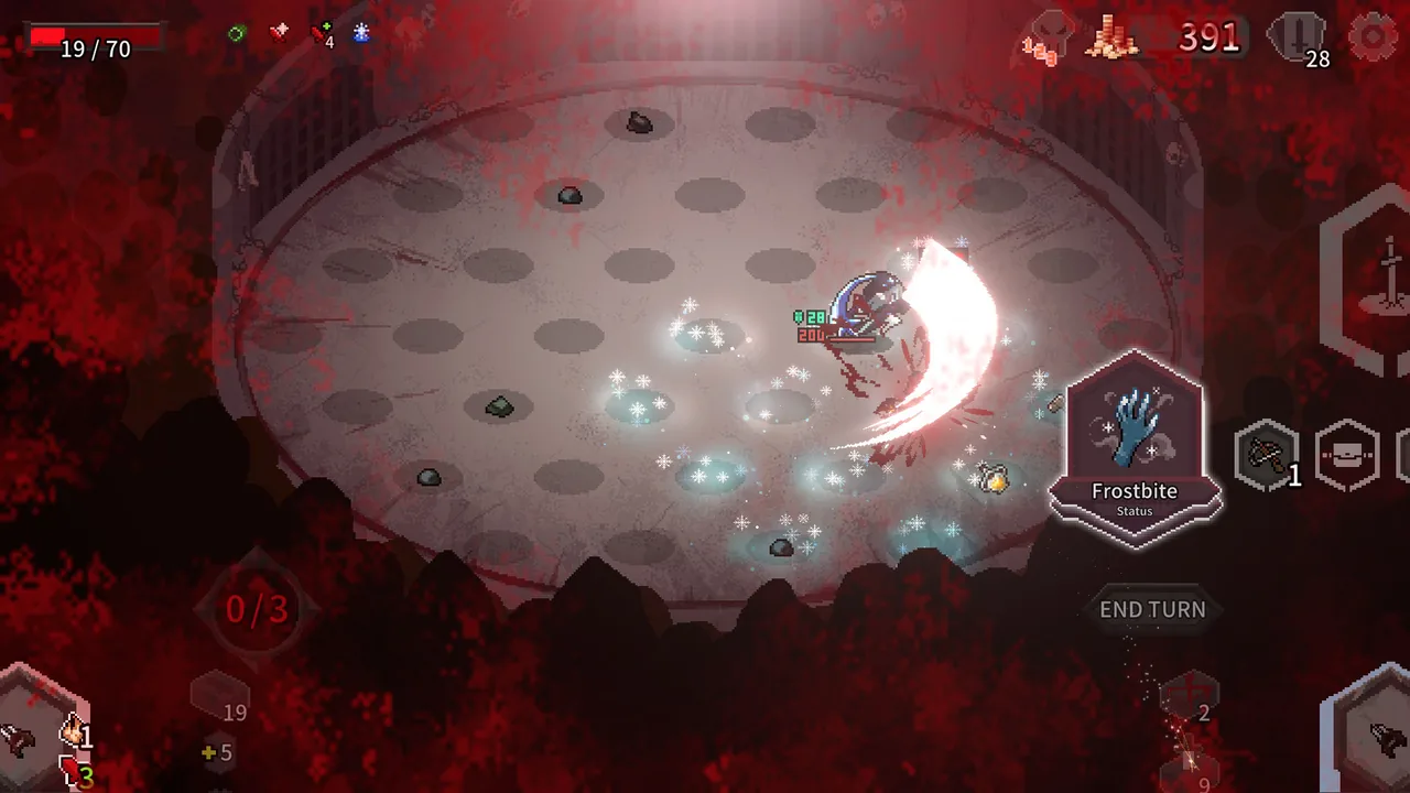 Ice effects and a sweeping slash (Alina of the Arena, via Steam)