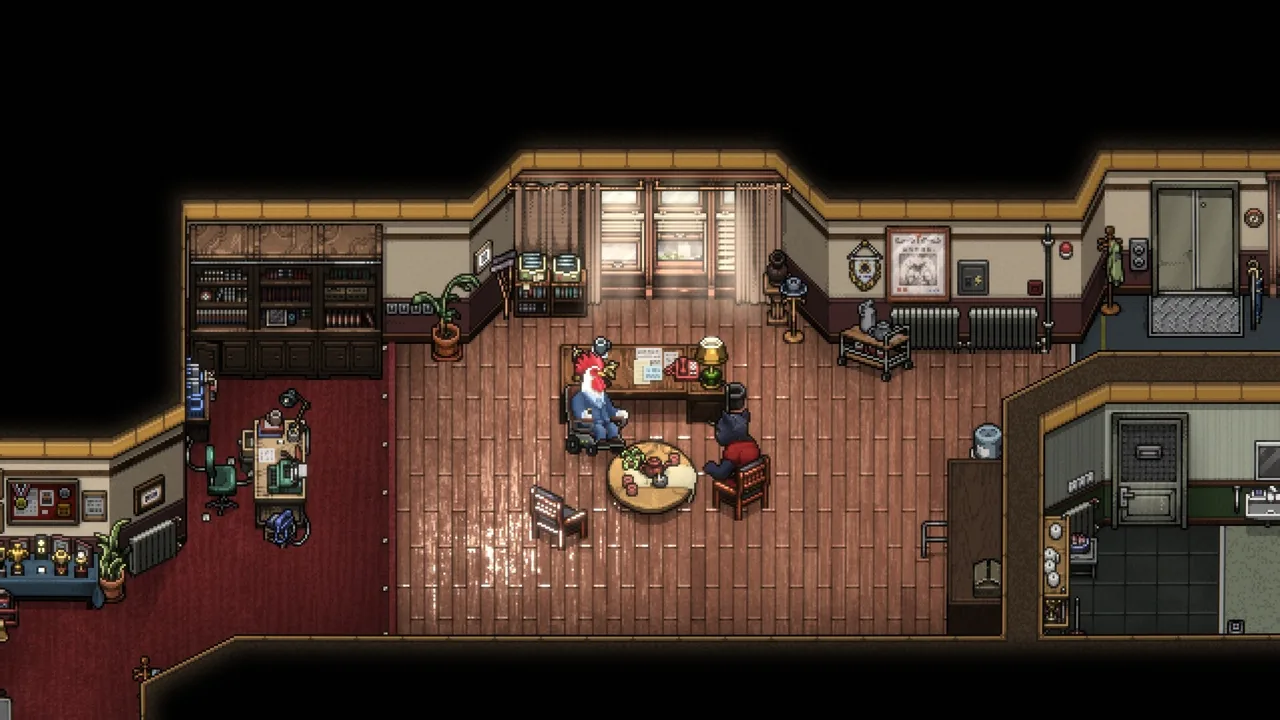 Animal characters gathered around a round table (Back to the Dawn, via Steam)