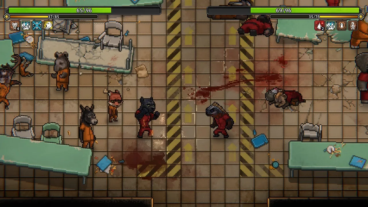 A fight in the cafeteria (Back to the Dawn, via Steam)
