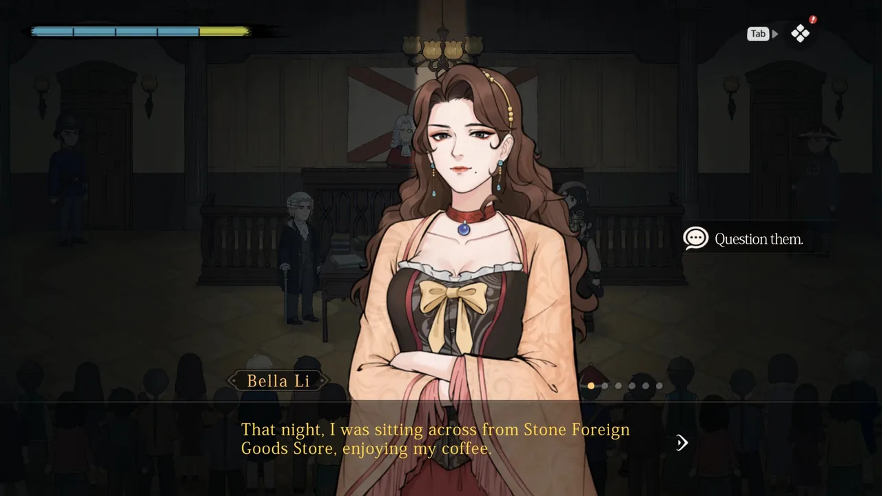 Listening to Bella Li’s account (Murders on the Yangtze River, via Steam)