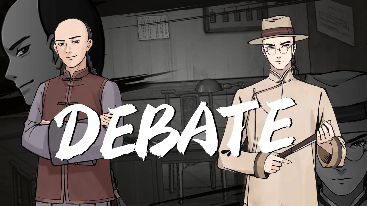 A screen marked DEBATE (Murders on the Yangtze River, via Steam)