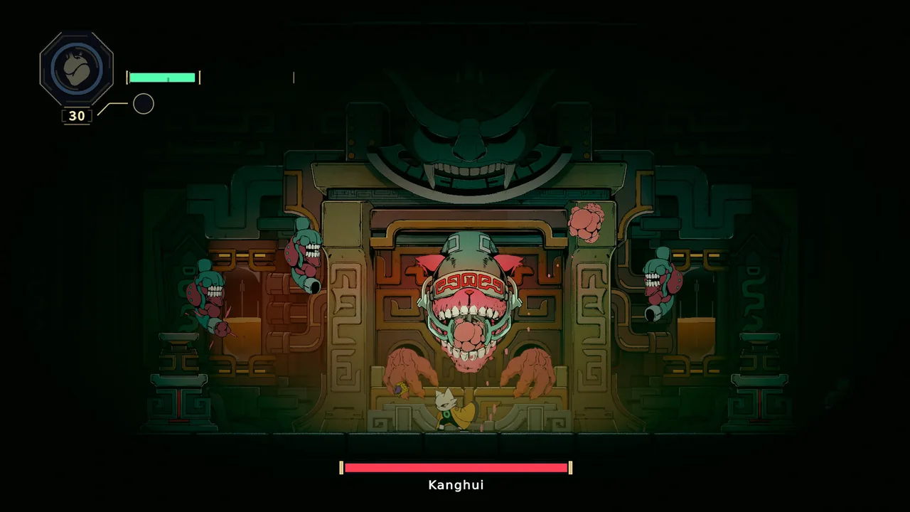 A fight with a gaping boss (Nine Sols, via Steam)