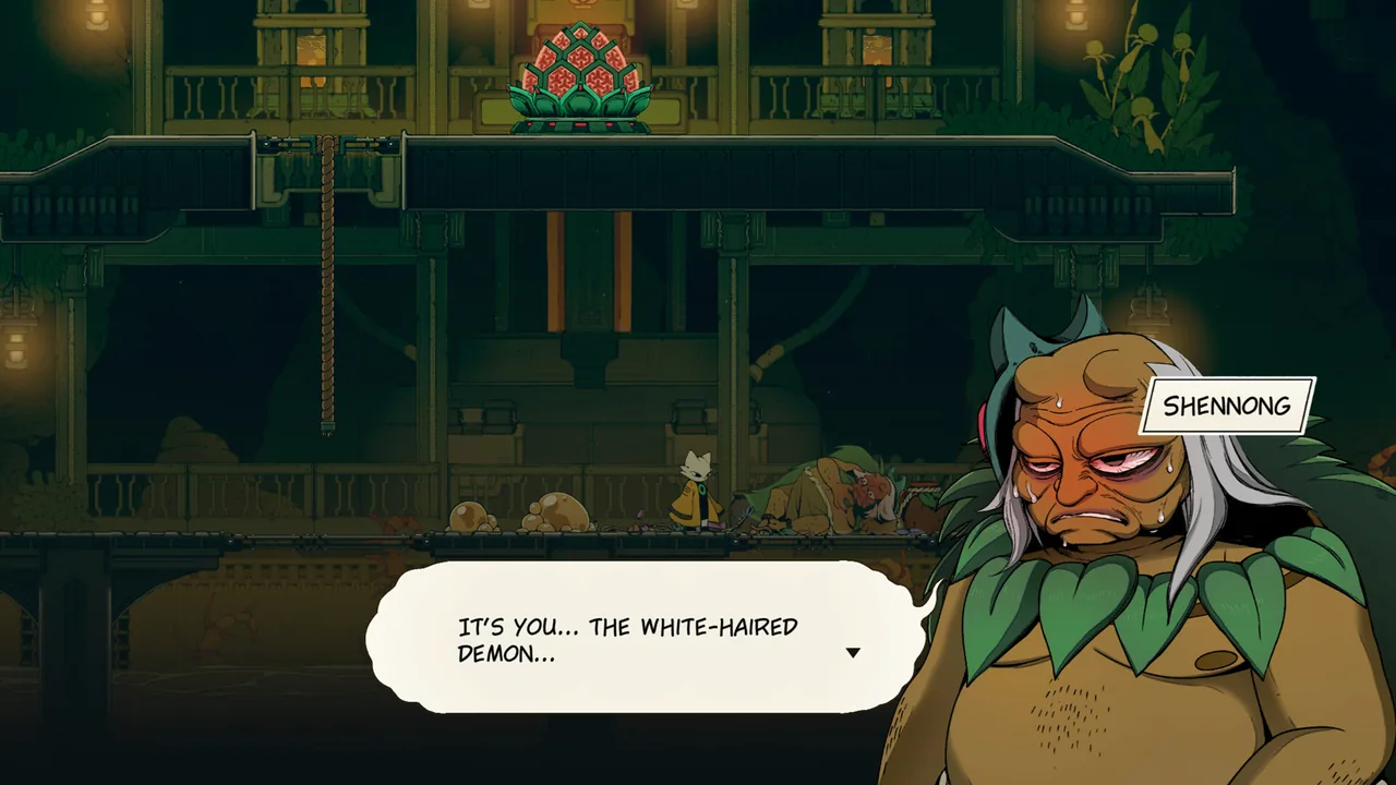 A conversation with Shennong (Nine Sols, via Steam)