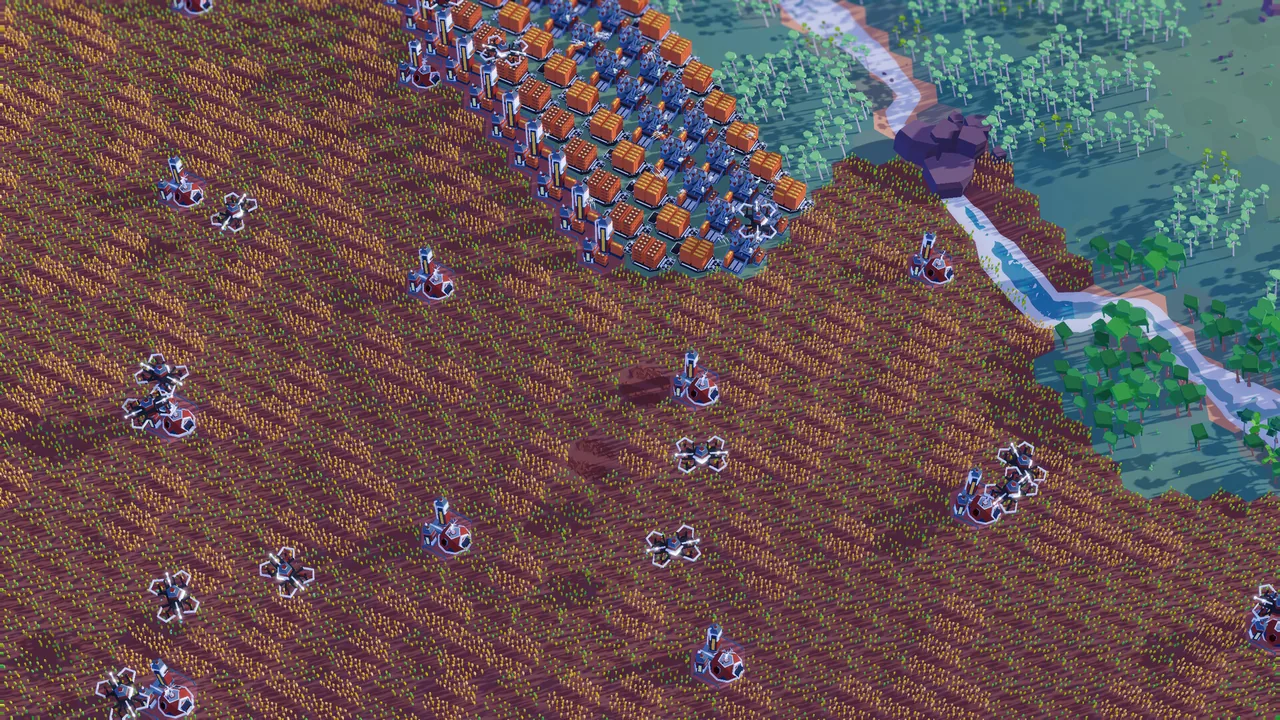Rows of facilities across a wide area (Plan B: Terraform, via Steam)