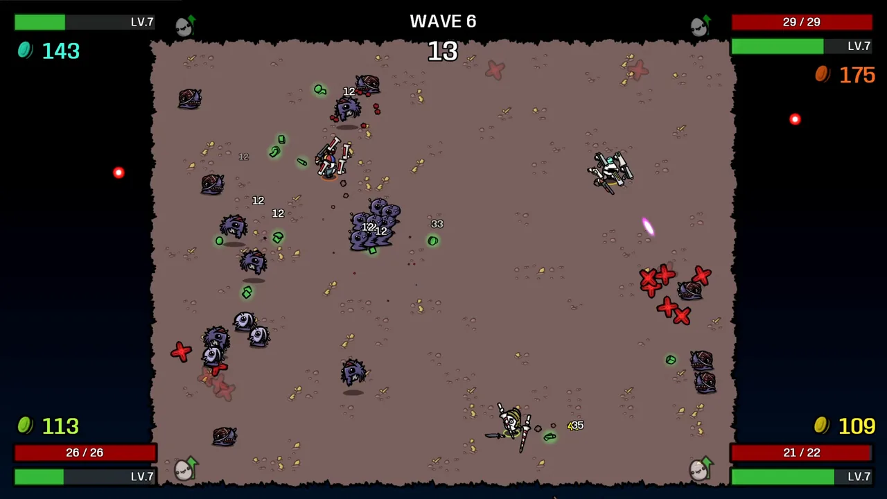 協力プレイのアリーナ(Brotato・Steamストアより)