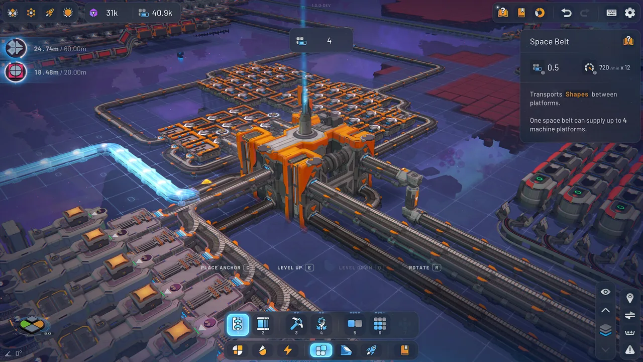 Routes between machine platforms (shapez 2 - Factory, via Steam)