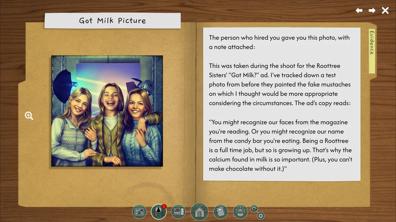 A photo of women beside a written note (The Roottrees are Dead, via Steam)
