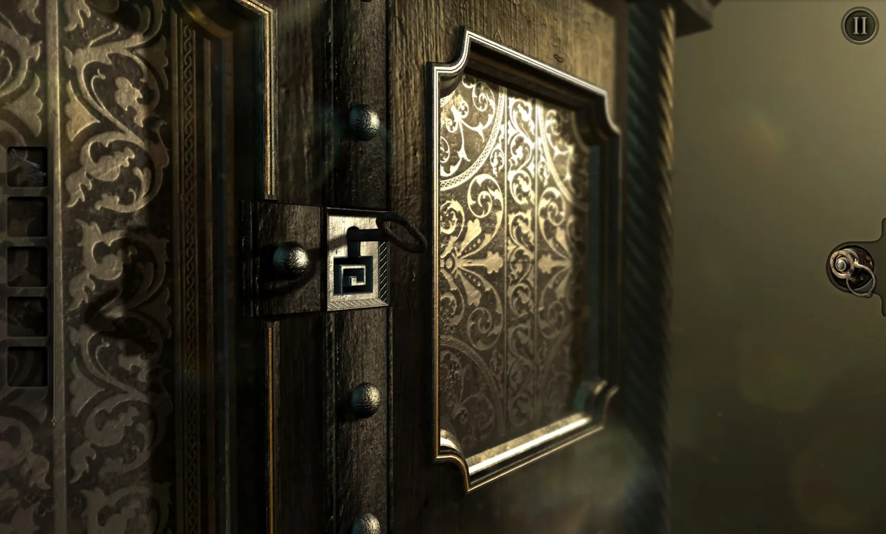 A small latch on the side of the box (The Room, via Steam)
