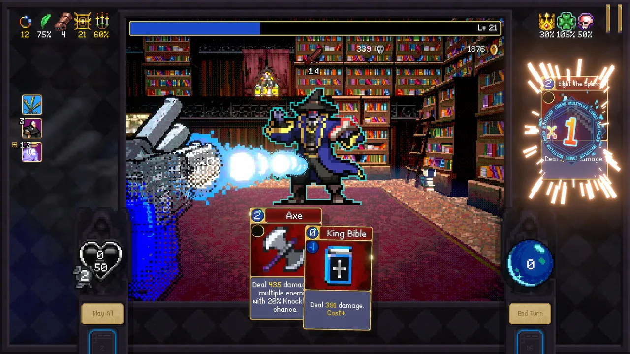 Screenshot of Vampire Crawlers: The Turbo Wildcard from Vampire Survivors
