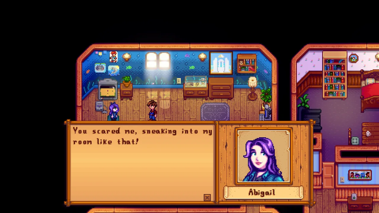 A conversation with Abigail (Stardew Valley, via Steam)