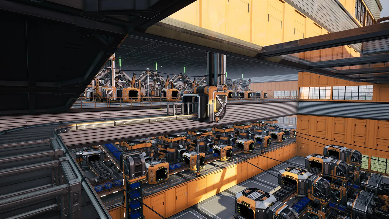 Production machines on stacked floors (Satisfactory, via Steam)