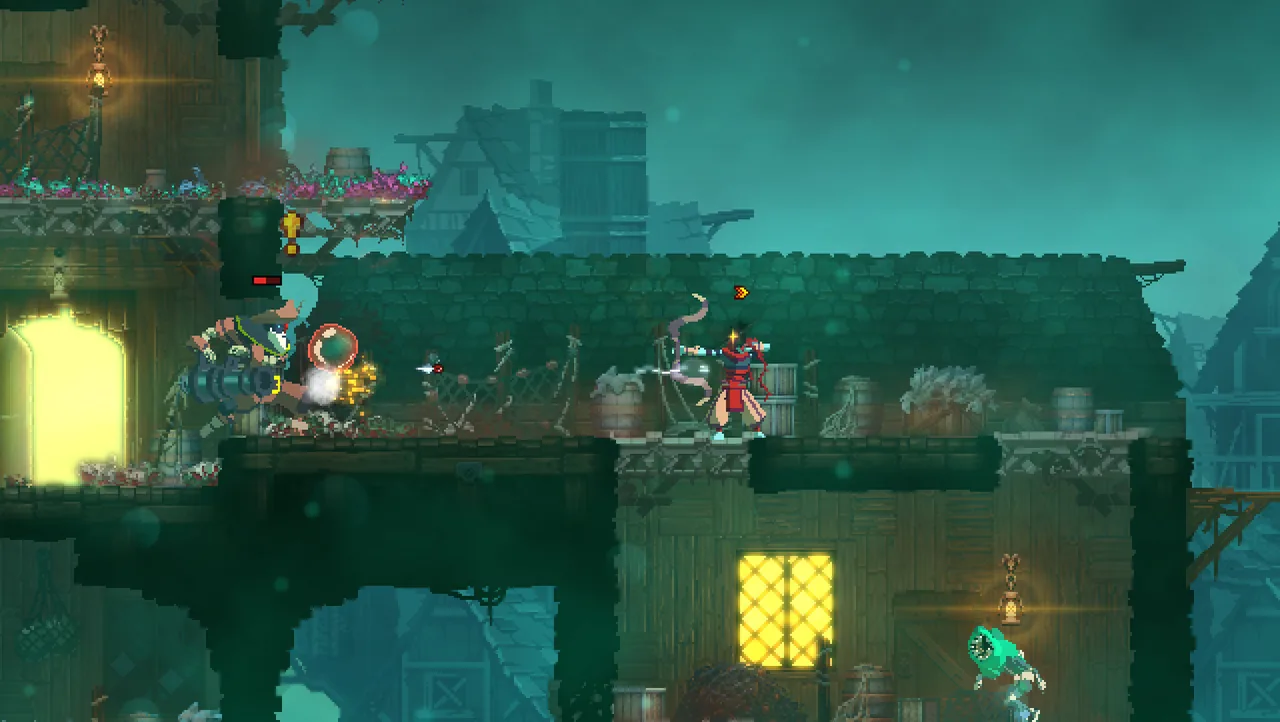 Fighting across the rooftops (Dead Cells, via Steam)