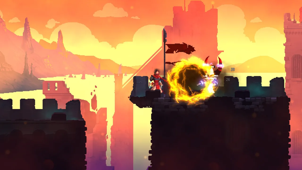 A ring of fire on the castle battlements (Dead Cells, via Steam)