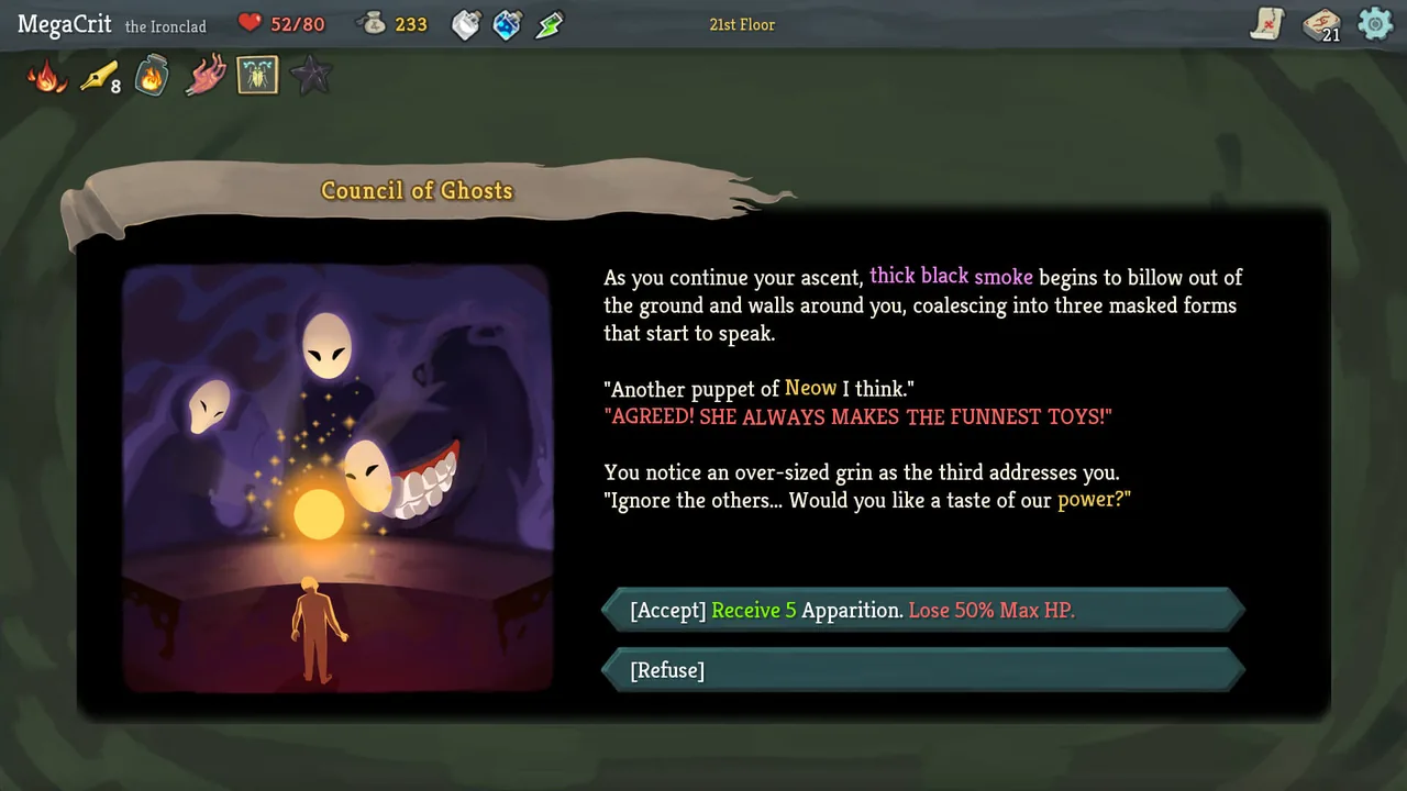 Choices at a masked event (Slay the Spire, via Steam)