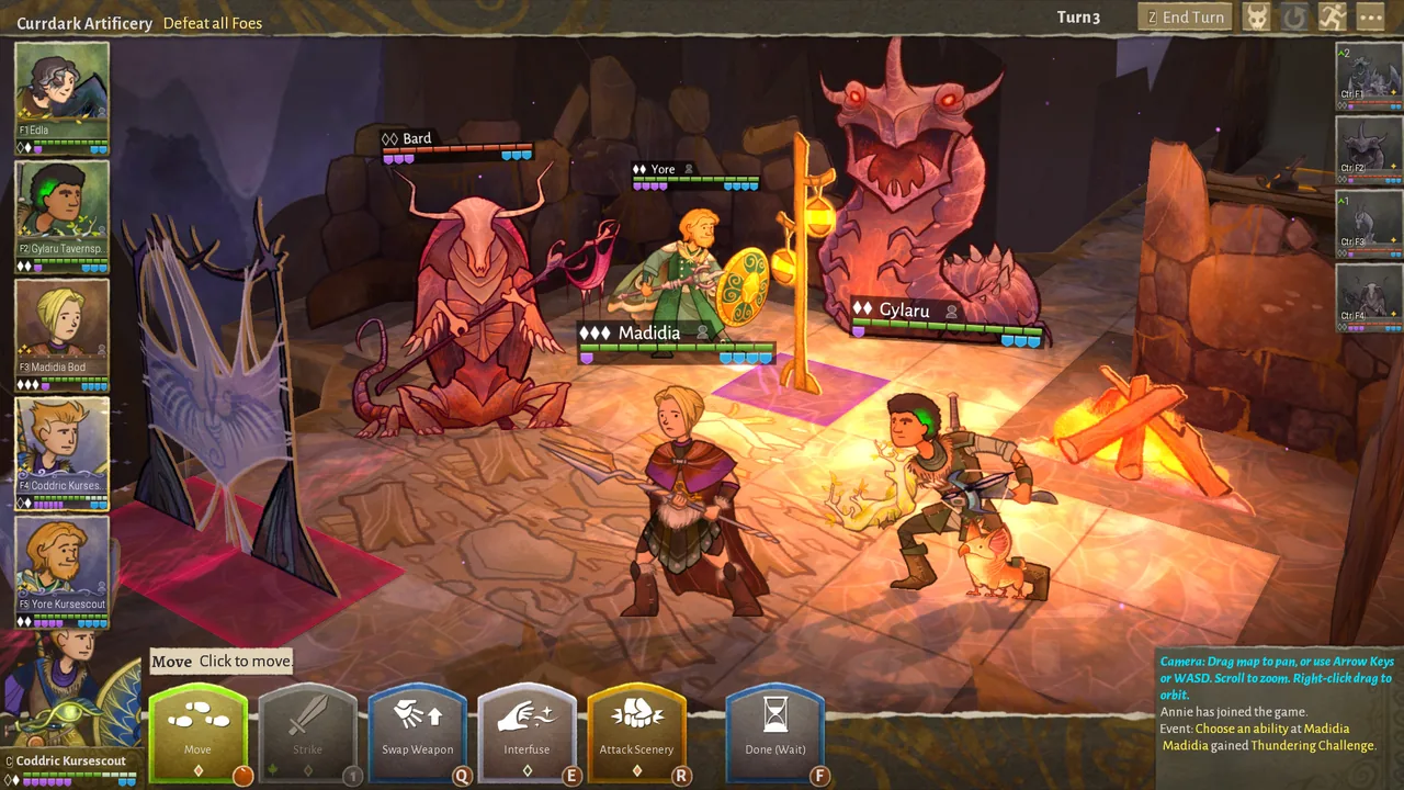 Heroes fighting a towering enemy (Wildermyth, via Steam)