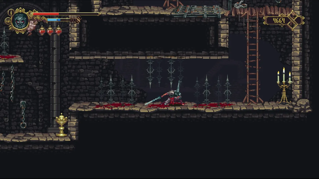 A stone corridor and ladder (Blasphemous, via Steam)